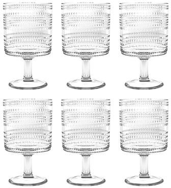 Abode Homewares Beaded Acrylic Stacking Wine Glass -14.8 oz - Set of 6