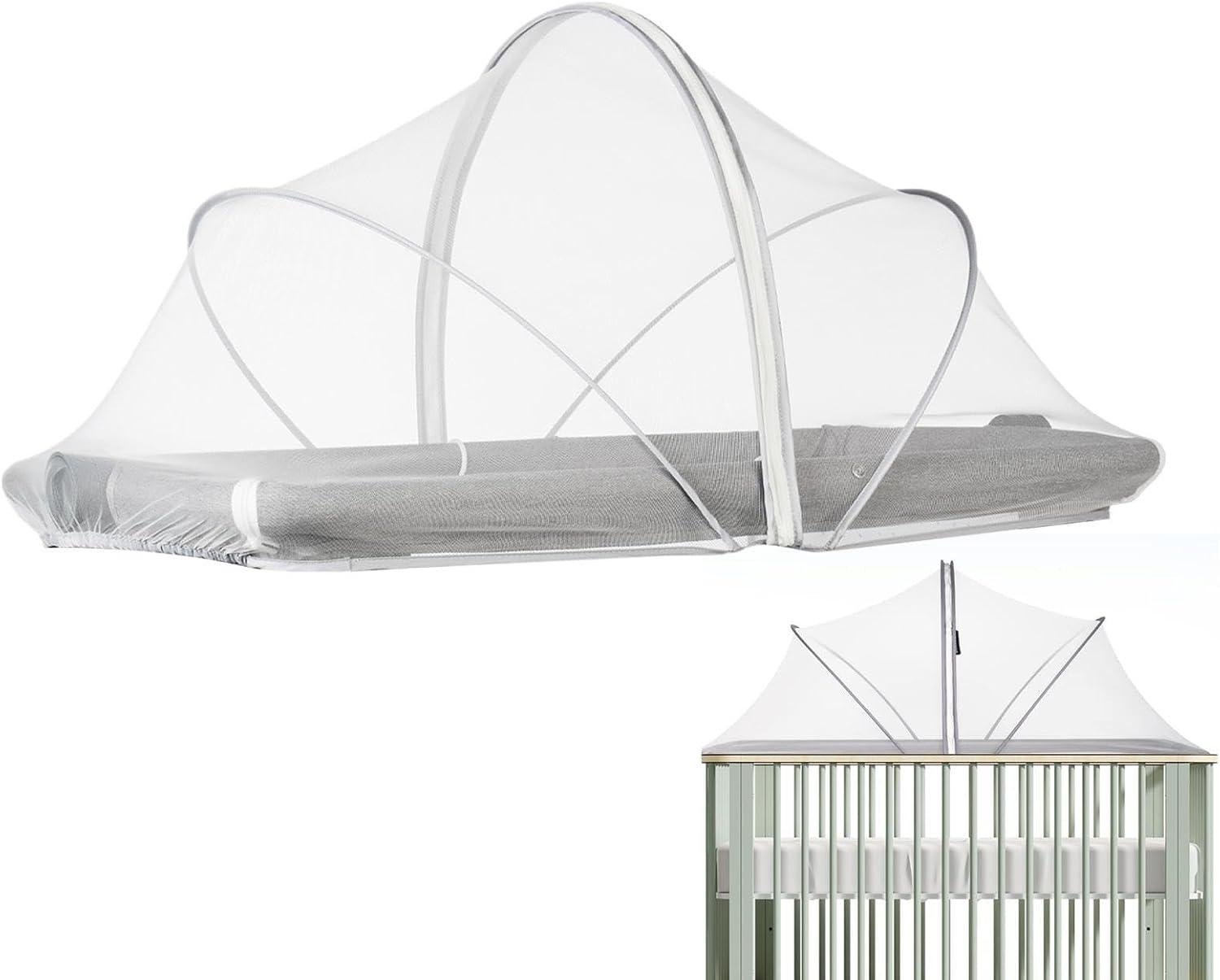 Merkloos Muggennet voor babybed en kinderwagen