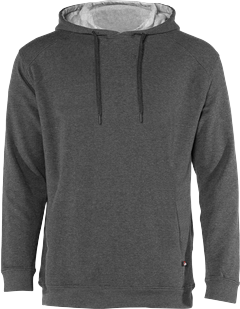 Bayside BA1050 Fitflex Hood T-Shirt in Charcoal size XL   Cotton 105000, 1050