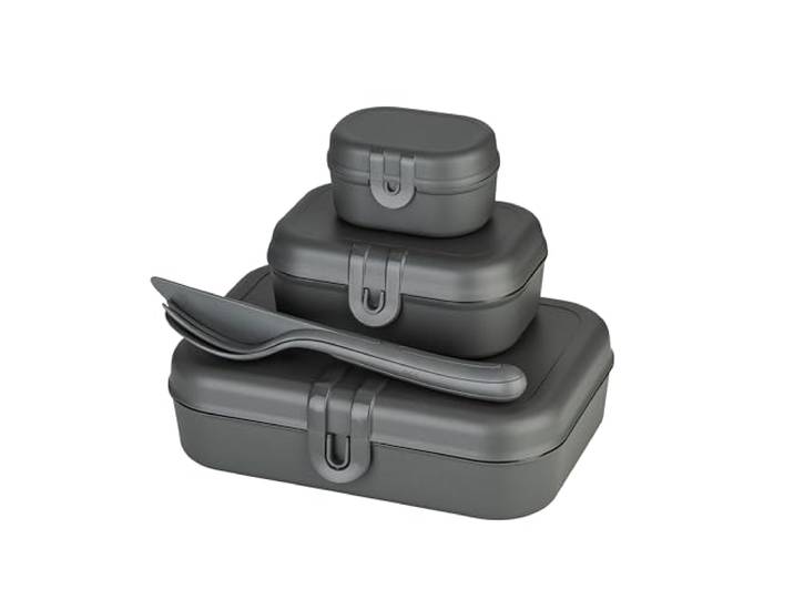 Koziol PASCAL READY Lunchbox-Set mit Besteck, 4-teilig