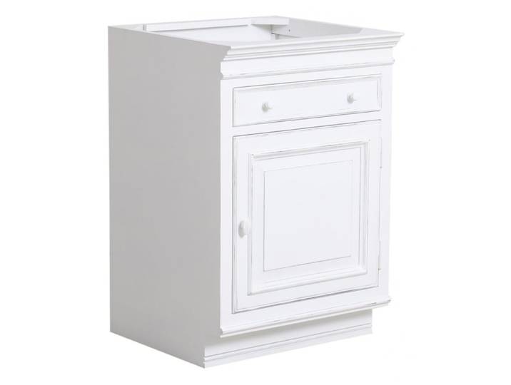 Meuble de cuisine bas 1 porte en fibres de particules blanc