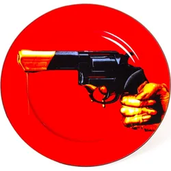 Seletti Wears Toiletpaper Revolver Teller mit goldfarbenem Rand