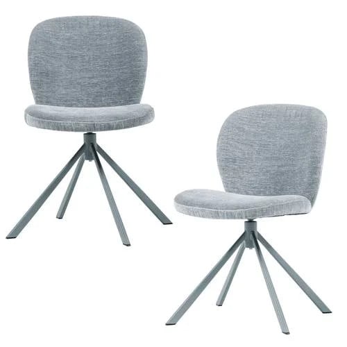 WOOOD Femke Eetkamerstoelen - Bouclé - Naturel - Set van 2
