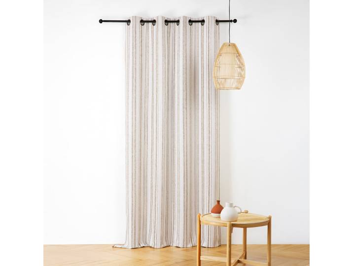 Rideau extérieur déperlant rayé polypropylène vert 140x265 cm