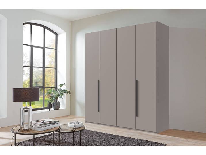 Armoire London 180cm Marron/Gris/Gris Sahara Confort Noir