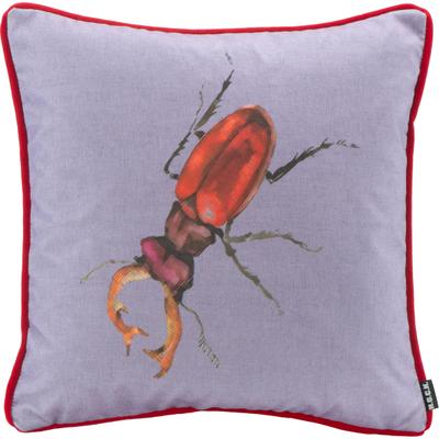 Dekokissen H.O.C.K. "Hirschkäfer", bunt (bunt, bedruckt), B:45cm H:10cm L:45cm, Polyacryl (dralon), Dekokissen_Sitzkissen_Kissenhüllen, changierender Samt, Kissenhülle mit Füllung, 1 Stück