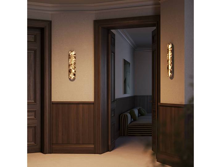 Maytoni Wandlampe Clarett, schwarz, für Wohn- / Esszimmer, Stein, Modern, LED Wandleuchte, Wandlampe Innen