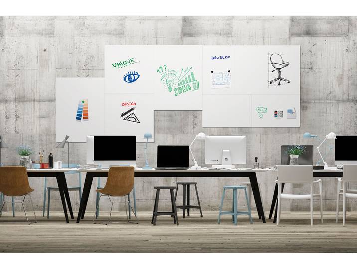 Legamaster Tableau blanc Board Up laqué - L.75 x H.50 cm - Magnétique - Sans Cadre