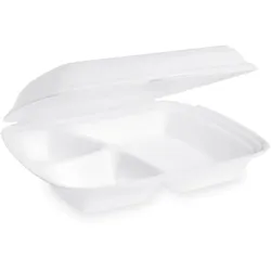 Menü-Box (XPS) 3-geteilt weiß 241 x 207 x 69 mm 570ml