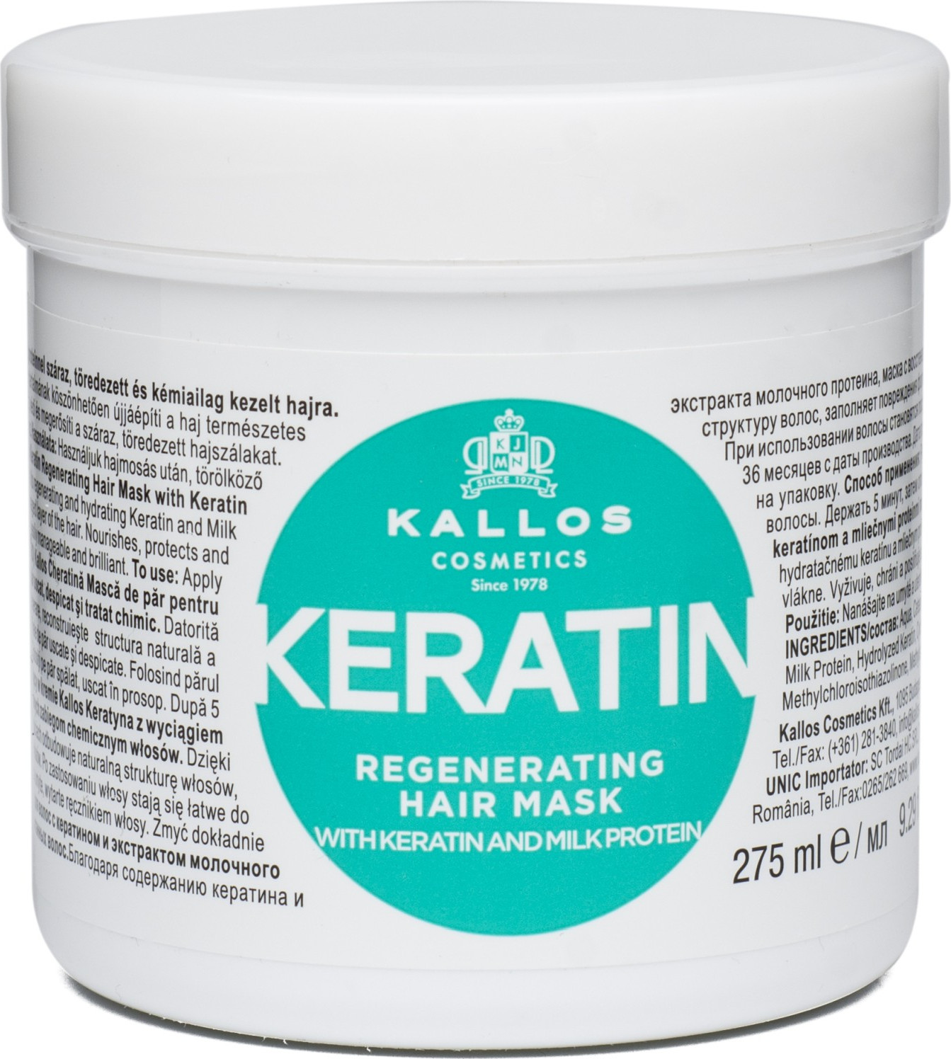 Kallos KJMN Keratin Regenerating Hair Mask 275 ml KA-KJMN2074