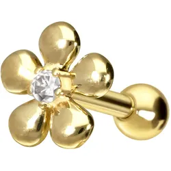 14/18 Karat Gold Ohrpiercing MOISSANIT + BLUME