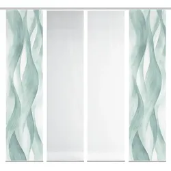Schmidt Schiebevorhang Avery 4er-Set Polyester Blau, Grün Petrol