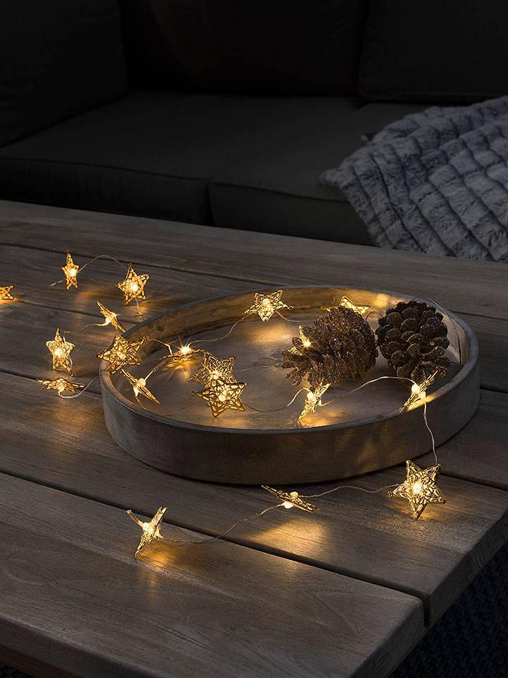 Konstsmide LED-Dekolichterkette ''Sterne'' in Gold/ Warmweiß - onesize