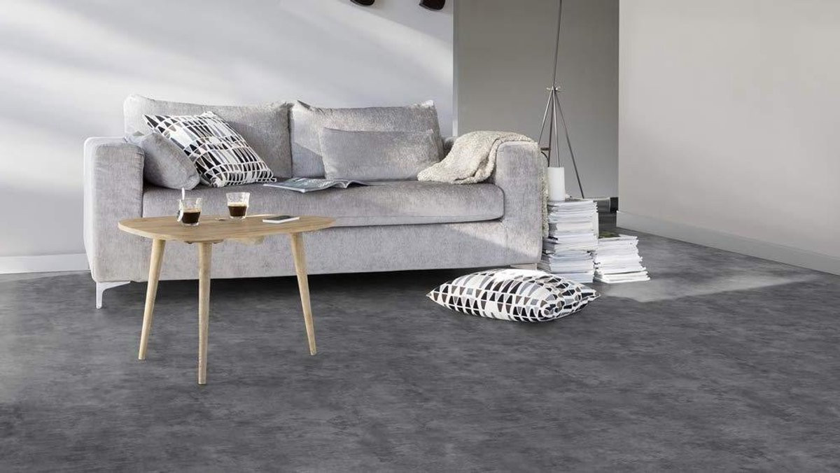 Vochtbestendige PVC vinyl vloerbedekking Zilver Madras 2 x 6 meter