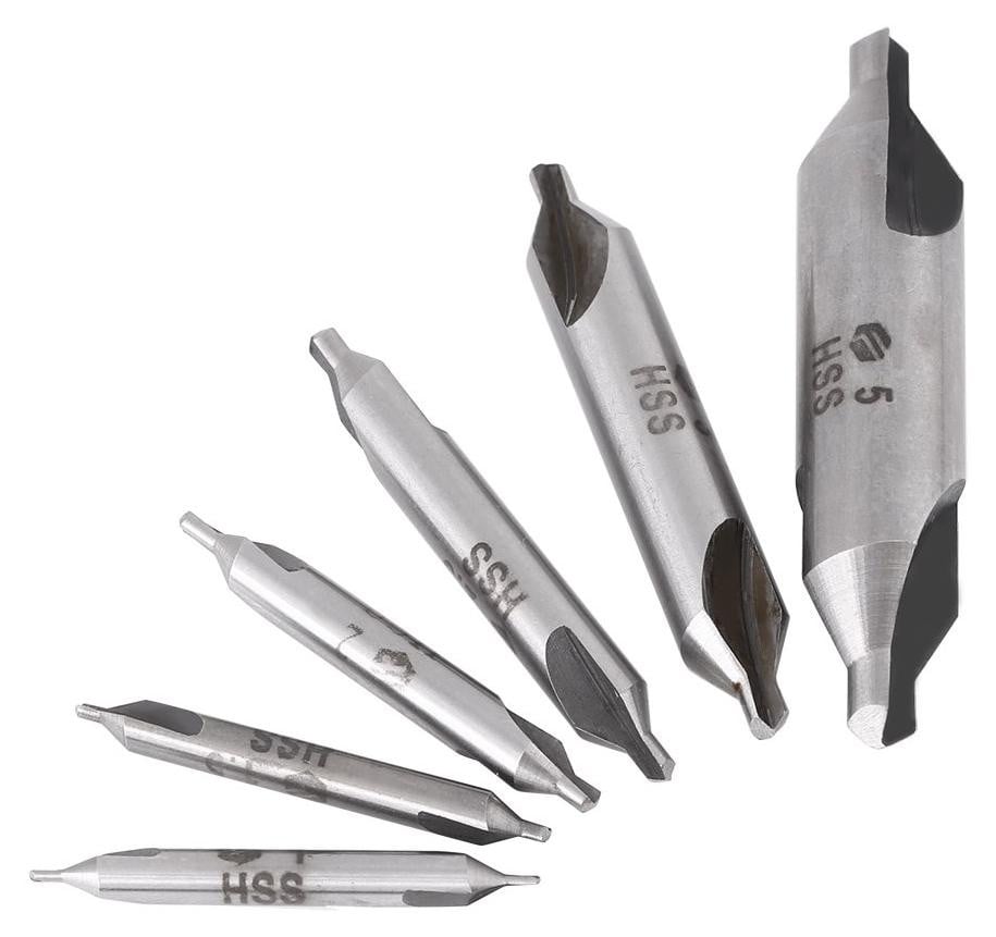 Merkloze Borenset van 6 HSS Centerboor Bits 60°, Ø 1/1.5/2/2.5/3/5mm voor Metaalbewerking