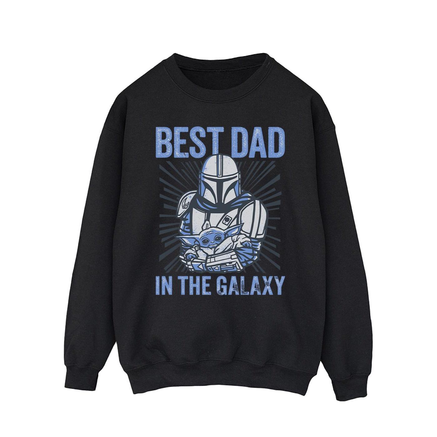Star Wars Mandalorian Best Dad Galaxy Sweatshirt Heren (Zwart)