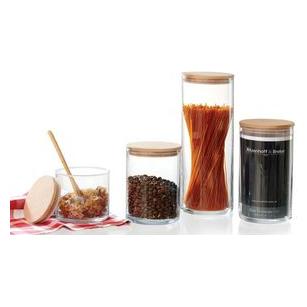 Ritzenhoff & Breker Vorratsglas "FAIA", rund, 1,9 l aus Glas, zylindrisch, Buchenholzdeckel mit Silikon (1.90 l) (815443)