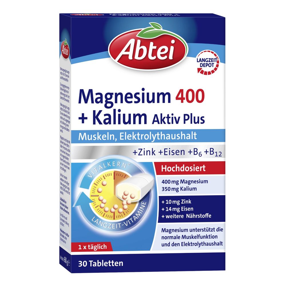 Abtei Magnesium 400+Kalium Tabletten 30 St