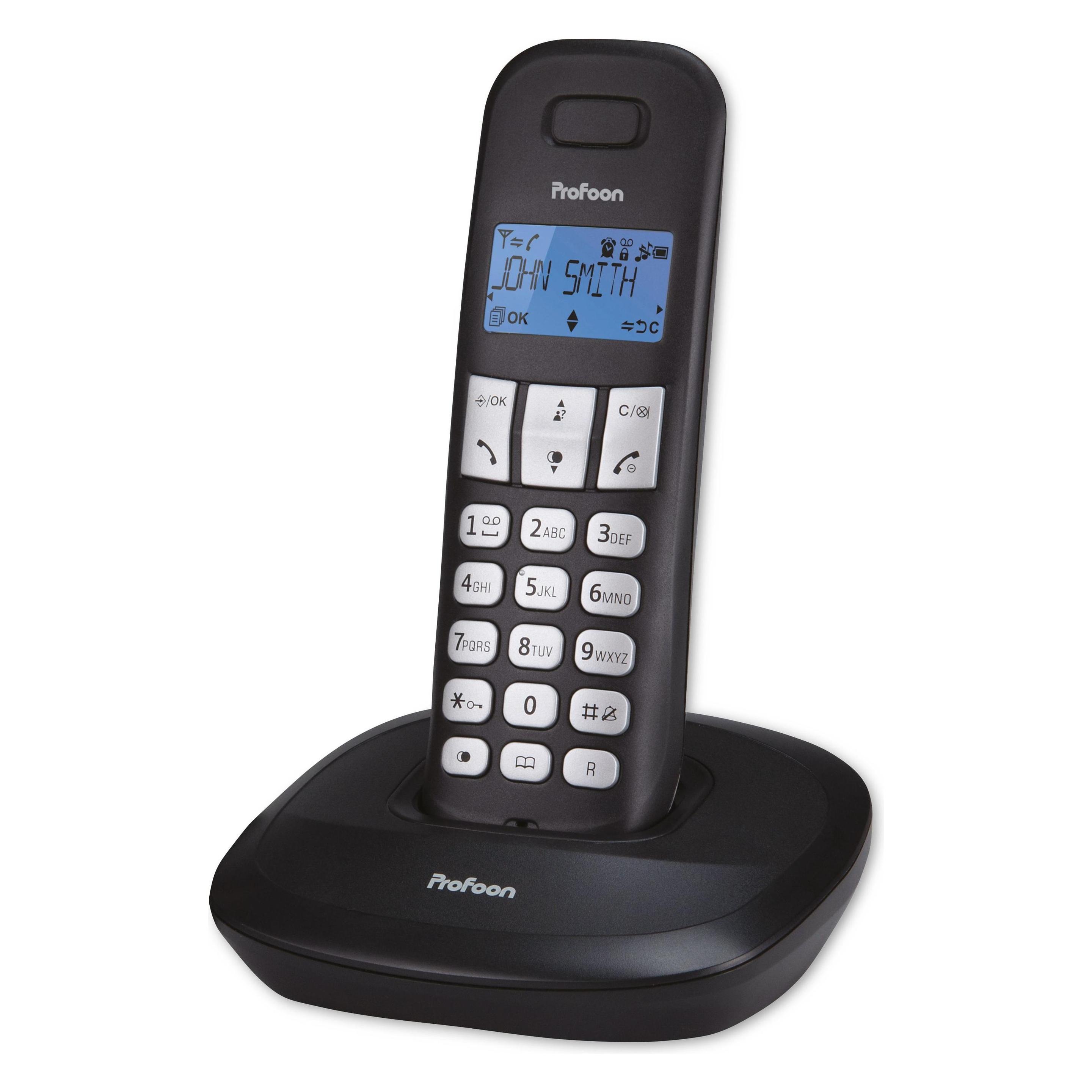 Profoon DECT-Telefon PDX-1100 mit 1 Mobilteil, schwarz (PDX-1100)