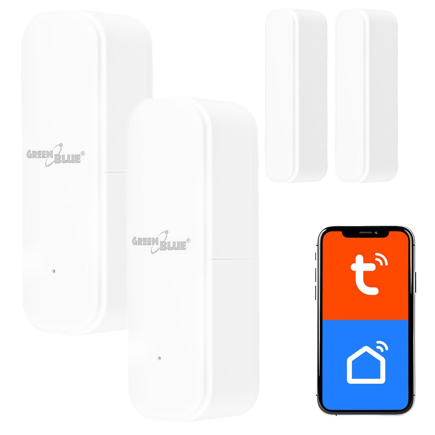 GreenBlue 2x Draadloze Deur- en Raamsensor WLAN-sensor GB479 W compatibel met Android en iOS