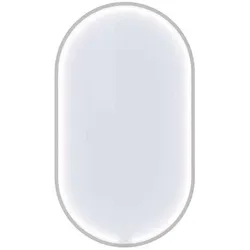 Dansani Moon Rahmenspiegel mit Lichtregler oval Weiß.. - Badmöbel