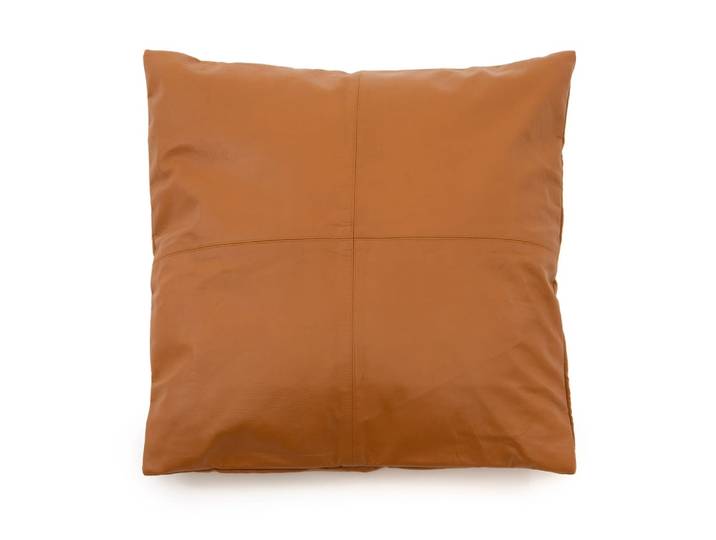 Housse de coussin cuir camel 60x60x1cm