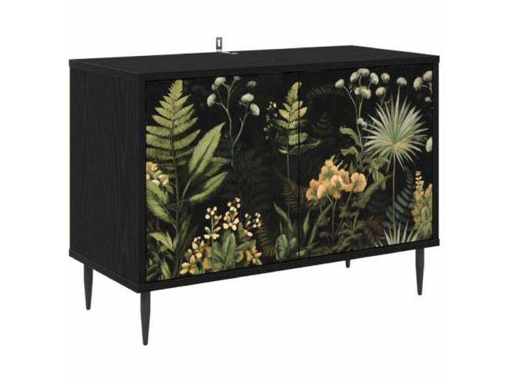 Makastle TV-Schrank 69x33x50,5 cm Schwarz Eichen-Optik