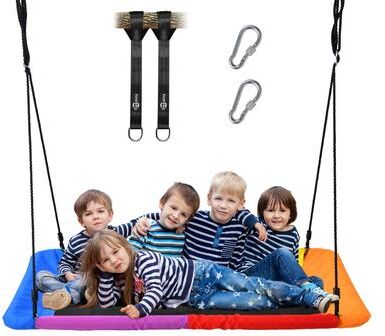 Klokick "700lb Rectangle 60"" Platform Tree Swing, Large Outdoor Swing, Waterproof 900D Oxford Fabric"