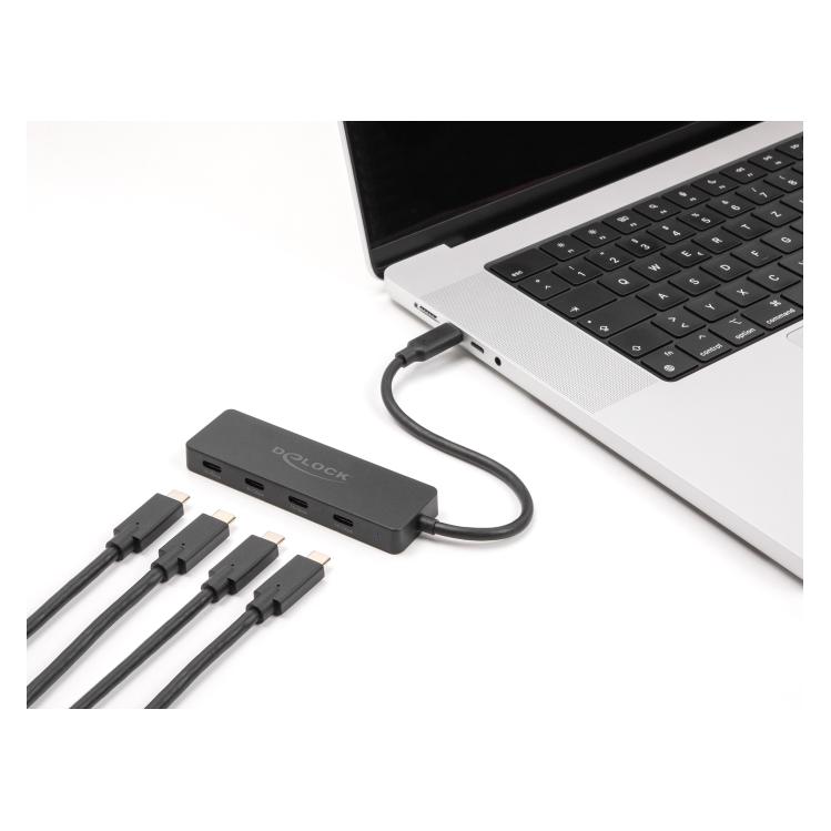 Delock USB 10 Gbps USB Type-C Hub mit 4 x USB Type-C Buchse (USB-C, 4 Ports) (64322)