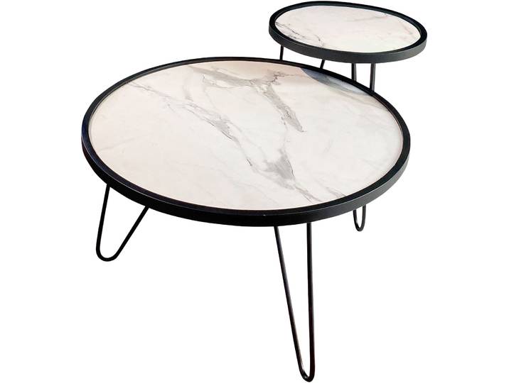 Couchtisch GUTMANN FACTORY, weiß (weiß, schwarz), B:70cm H:40cm T:70cm, Tische, Couchtisch