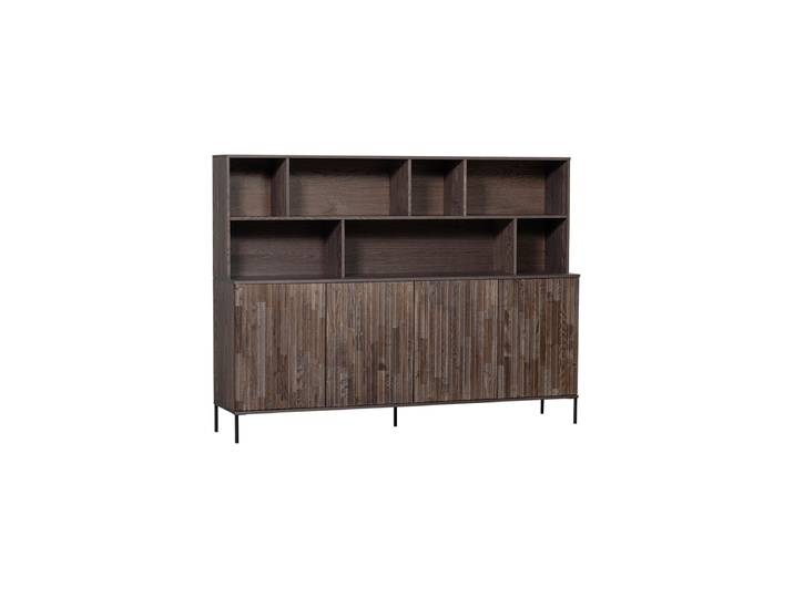 Grosser, massiver Wandschrank „New Lewison“, 4-türig Esche Espresso De Eekhoorn