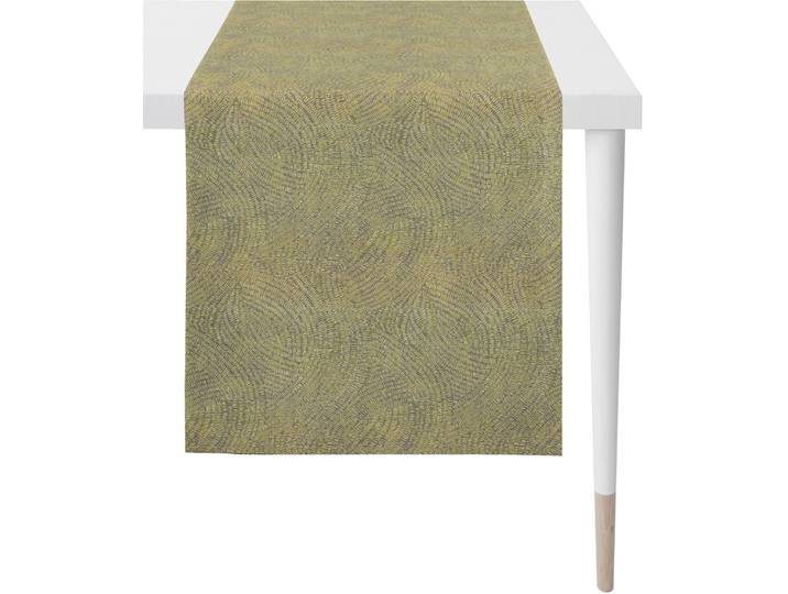 Tischläufer APELT 1102 Loft Style, Jacquard , grün (hellgrün, grau), B:48cm L:140cm, Polyester, Viskose, Tischdecken, Tischläufer