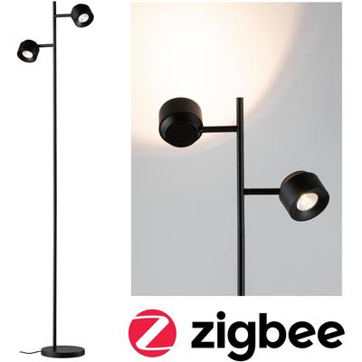 PAULMANN Stehlampe "Puric Pane", schwarz, 2, Ø 18cm H: 145cm, 1 Stk., Leuchten, LED, dimmbar, Schwarz/Grau, Metall, Stehlampe