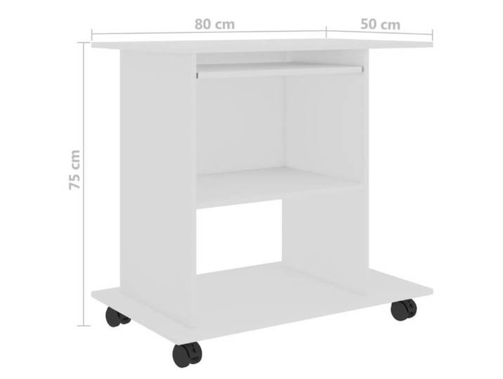Bureau d'ordinateur Blanc 80x50x75 cm Aggloméré XID