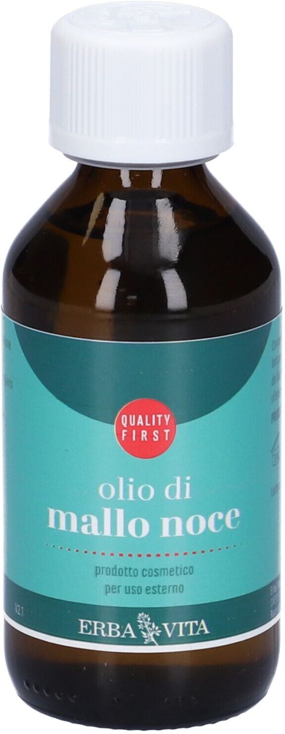 Erba Vita Olio di Mallo di Noce 100ml - Oleolito Abbronzante e Idratante per Viso e Corpo