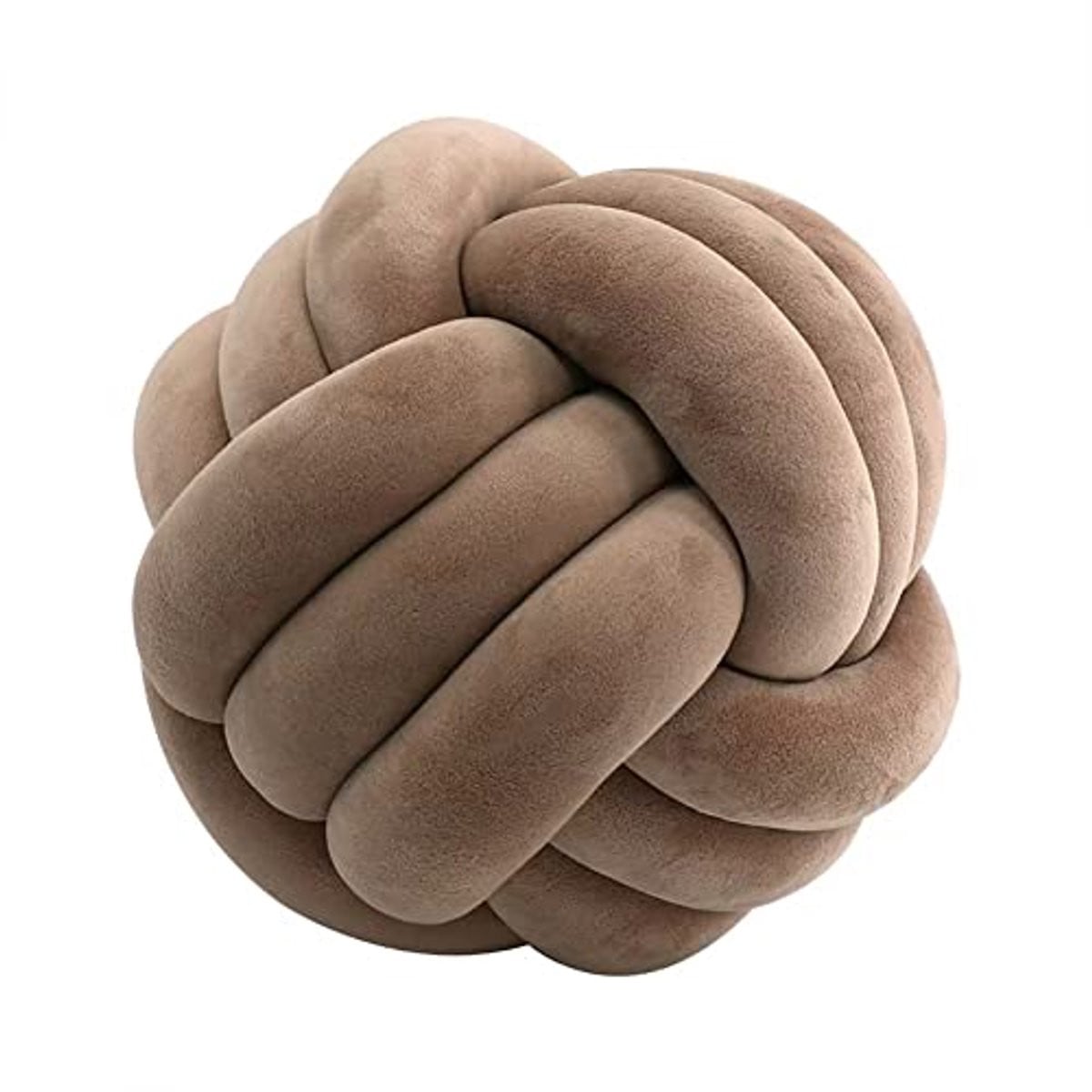 Decoratief Knoopkussen Beige Ronde Knopen Diameter: 20 cm