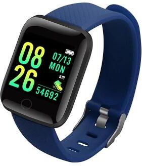 Uplifted Finds Smart Fitness Watch With Heart Rate Tracking Activity Monitoring And Message Alerts For Daily Wellness 116 Plus Blue