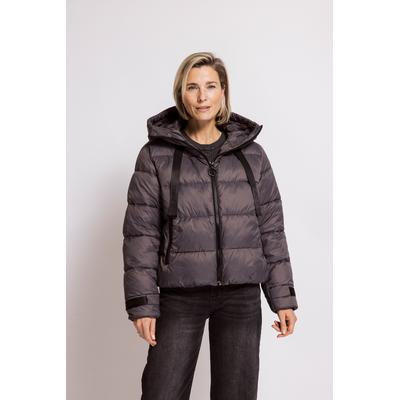 Steppjacke ZHRILL "ASLI", Damen, Gr. XL, schwarz, Web, Obermaterial: 100% Polyamid, unifarben, bequem hüftbedeckend, Rundhals, abgesteppte Kante, Jacken Steppjacke, mit Kapuze / Reißverschluss und Stehkragen