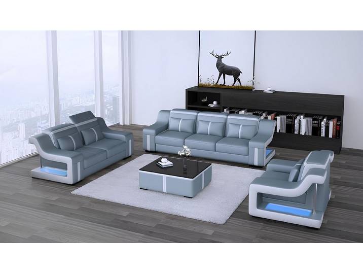 JVmoebel Polstergarnitur Modernes Ledersofa in hochwertiger Verarbeitung für Wohnräume, (Sofagarnitur 3+2+2 Sitzer G8047D), Made in Europa