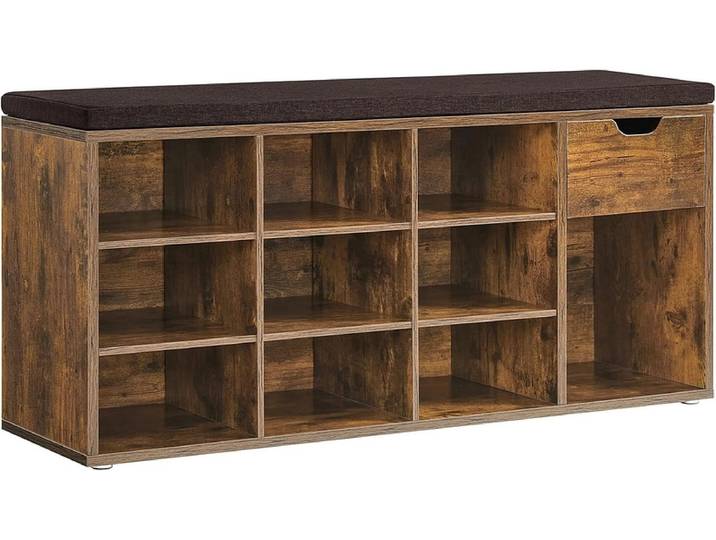 Bank für Schuhe SONGMICS BENCH 10 Paar Schuhe vintage braun