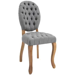 CLP Esszimmerstuhl Temara Stoff I Polsterstuhl Gesteppt Chesterfield Design I Lehnstuhl Mit Kautschukholz Gestell I Max. Belastbarkeit 120 kg
