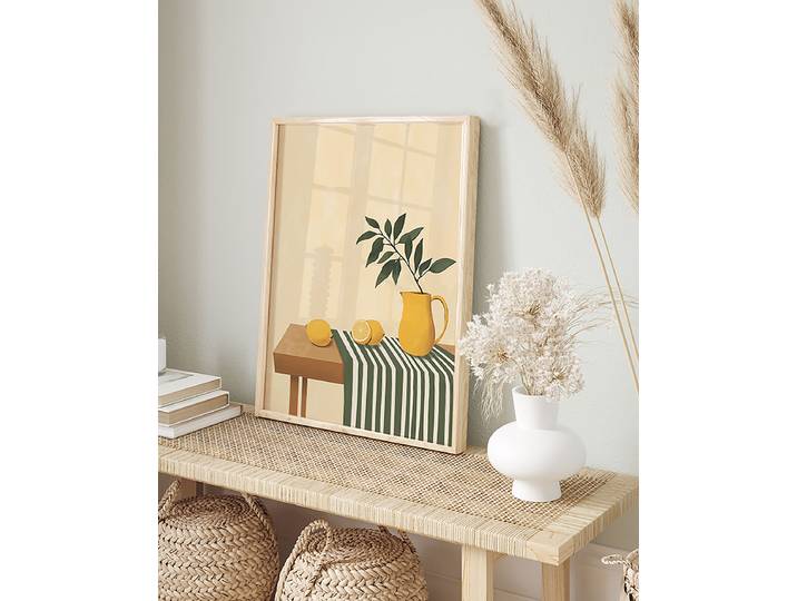 Kunstdruck My Lemon Table Abdeckung: Acrylglas Rahmen: Buche, lackiert Multicolor 32 x 42cm