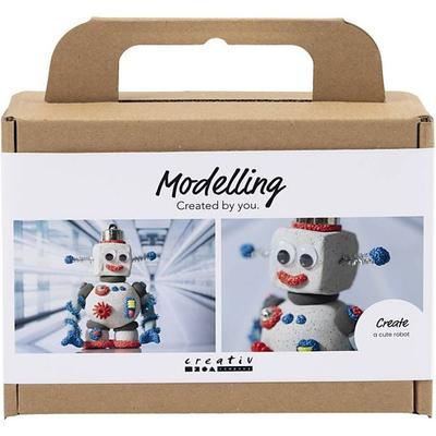 Creativ Company Mini Kreativ Set Modellieren, Roboter, Blau, Grau , Rot