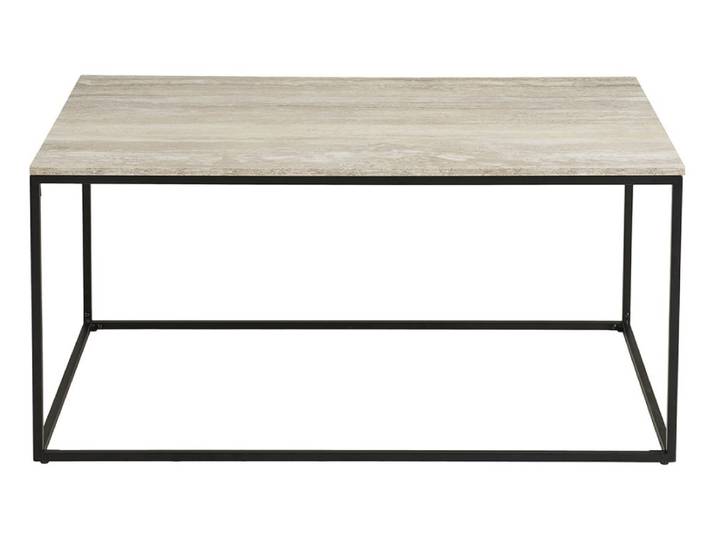 Table basse style contemporain 90 cm beige / noir