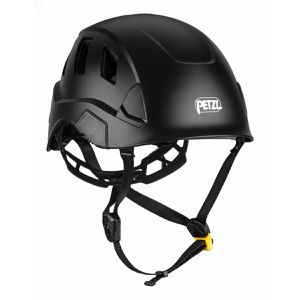 Petzl Schutzhelm Strato Vent, EN 397, EN 12492, mit 6-Punkt-System & Kinnriemen, Größe 53-63, schwarz