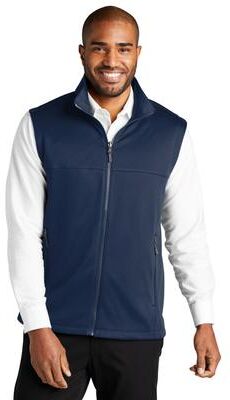 Port Authority F906 Collective Smooth Fleece Vest in River Blue Navy size 3XL   Polyester fleece