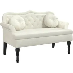 vidaXL Sitzbank mit Kissen Creme 120,5x65x75 cm Samt