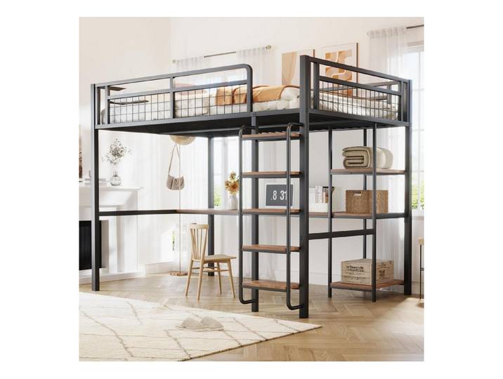 LuxusKollektion Hochbett Kinderbett 140x200 Metall Hochbett (1-St)