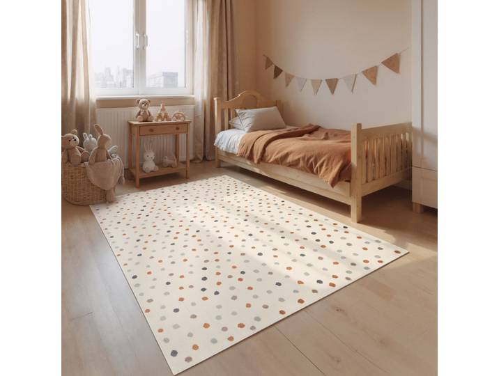 Kinderteppich HANSE HOME Konfetti , bunt (creme multifarben), B:120cm H:10mm L:170cm, Polypropylen, Teppiche, Kinderteppich, Pflegeleicht, Weich, Kinderzimmer, Spielteppich, Spielunterlage