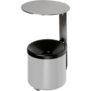 VAR Aschenbecher WH16, 32251, für Outdoor, mit Dach, Wandascher aus Metall, 19 x 31 cm, 2,4 Liter, silber